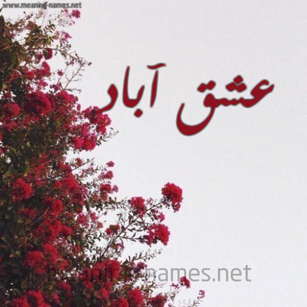 شكل 18 صوره الورد الأحمر للإسم بخط رقعة صورة اسم عشق آباد ASHQ-ABAD